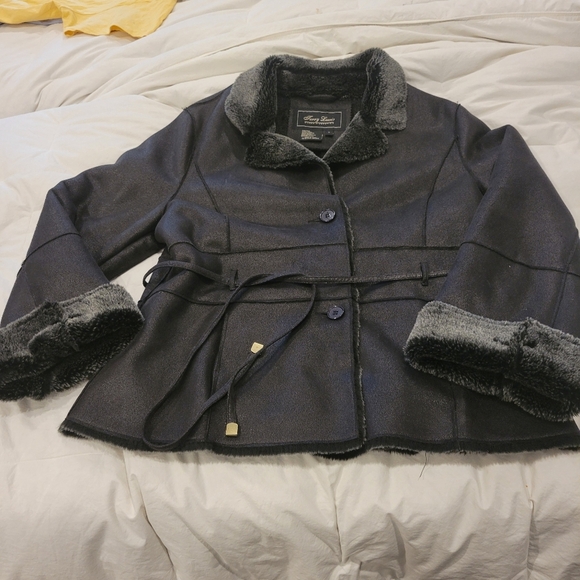 Terry Lewis Faux Suede Jackey Lined With Pockets Stylish Cute L - Picture 4 of 10